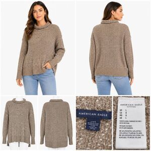 American Eagle Chunky Knit Turtleneck Sweater L